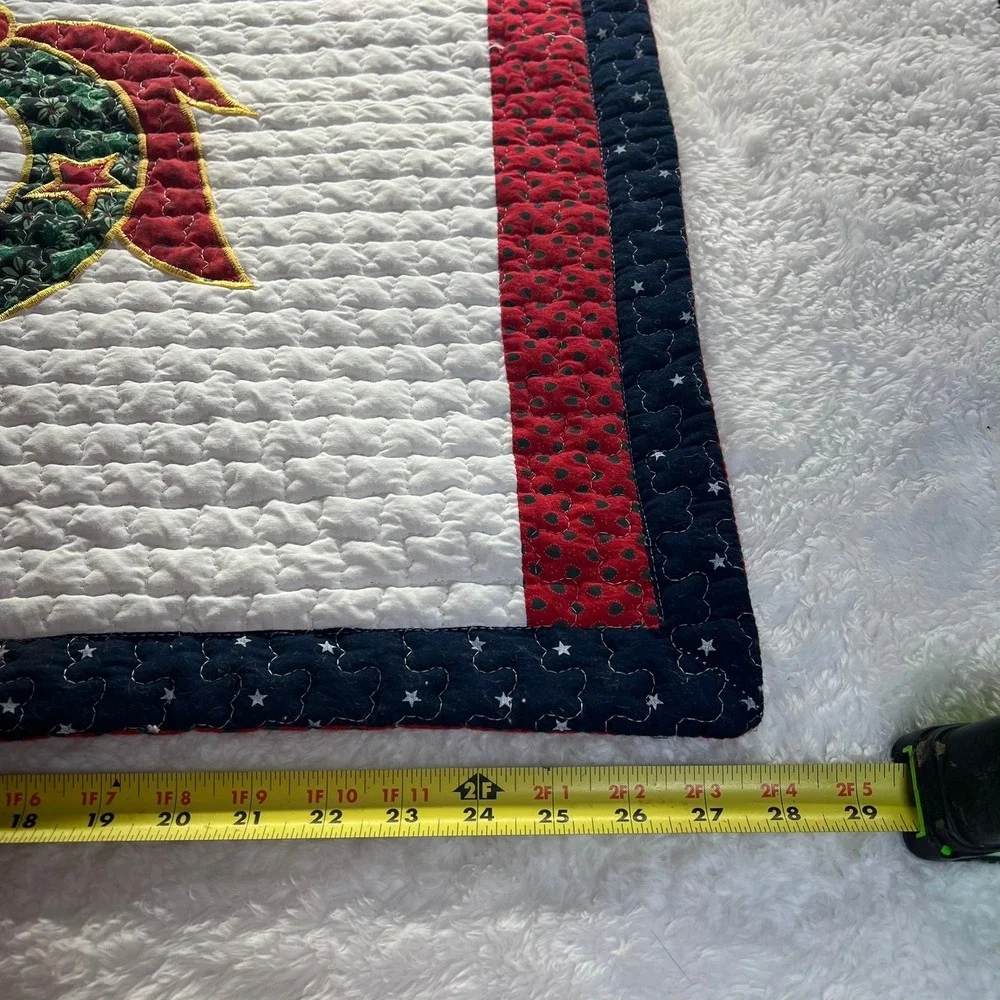 2 Cozy Line‎ Quilted Pillow Shams Home Fashions Christmas Wreath 100% Cotton